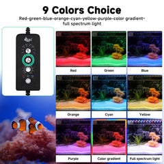 Luz AQQA para acuario 24-7 simula rutina diaria de luz.