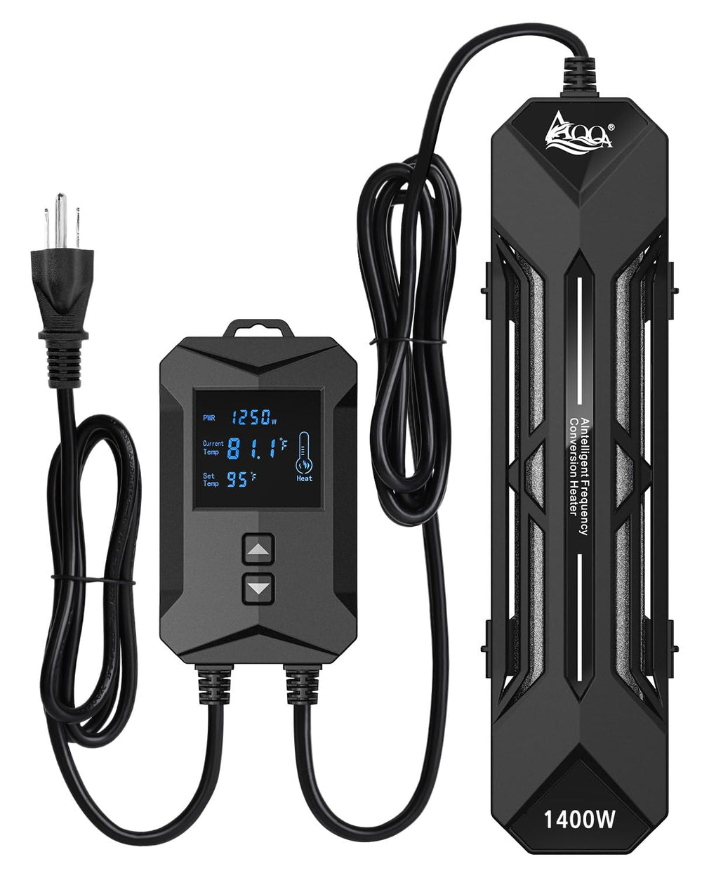 AQQA termocuadro para acuario con doble tubo de vidrio y pantalla LCD, control preciso.