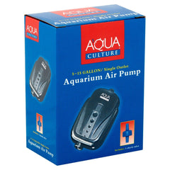Bomba de aire Aqua Culture para acuarios de 5-15 galones con salida única