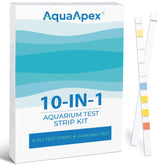 AquaApex: tiras 10-en-1 para acuario, prueba rápida de calidad del agua.