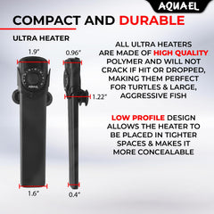 Aquael Ultra compatibilidad con agua dulce y salada, perfecto para distintos acuarios.