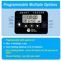 Aquamiracle alimentador con pantalla digital para programación de comidas
