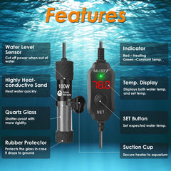 AquaMiracle calefactor con pantalla LED digital para control claro