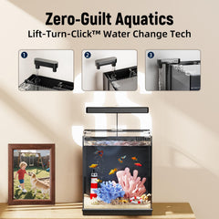 AQUASMITH Acuario Betta 2 galones, cambios de agua rápidos y sencillos