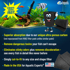 Almohadilla Aquatic Experts recortable para adaptarse al filtro.