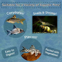 Aquatic Foods Inc. envase de 4,9 onzas con obleas hundiéndose para diferentes especies.