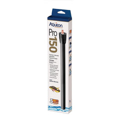 Aqueon calentador ajustable 50W visto de frente, ideal para mantener temperatura estable en acuario.