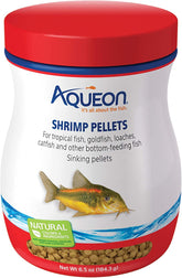 Envase de Aqueon con alimento para camarones listo para alimentar a peces de fondo