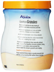 Aqueon granulos oro con ingredientes naturales y colores brillantes.