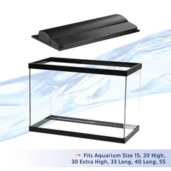 Interior de la tapa Aqueon Deluxe, espacio para accesorios del acuario.