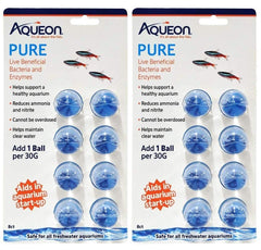 Aqueon Pure, paquete-dos-bacterias-vivas-enzimas, ayuda a mantener el agua clara.