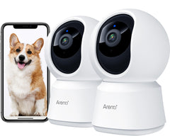 ARENTI cámara interior 4MP: vista en directo clara para vigilar mascotas y bebés.