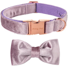 Collar Aring Pet con moño de terciopelo para un look elegante diario.