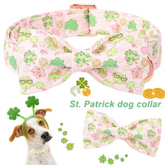 Lazo Aring Pet en detalle con trebol, perfecto para looks de foto.
