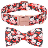 Collar ARING PET con lazo corazón negro para paseos elegantes