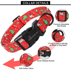 Aring Pet collar navidad cierre plástico: ajuste seguro para razas pequeñas y grandes.