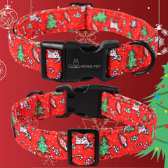 Aring Pet collar navidad detalle tejido rojo: tacto suave y limpieza fácil.