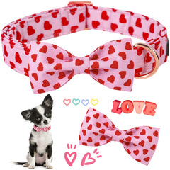 Aring Pet collar de algodón suave con lazo corazón