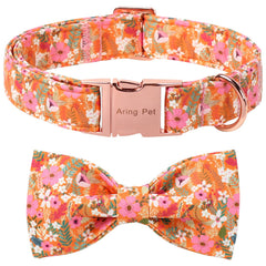 Collar Aring Pet para perro con lazo floral Margarita, ideal para paseos otoñales.