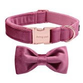 Aring Pet collar-terciopelo con lazo removible para ocasiones elegantes.
