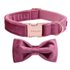 Aring Pet collar-terciopelo con lazo removible para ocasiones elegantes.