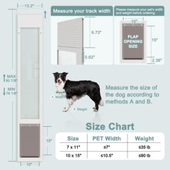 ARK DESIGN puerta corredera para perro preinstalada para instalación rápida