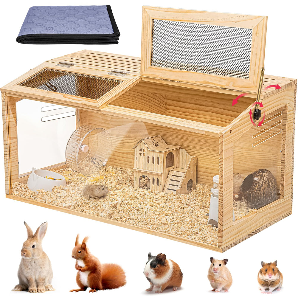 aronyada jaula hamster de madera, prueba mordida, duradera para roedores curiosos