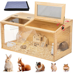 aronyada jaula hamster de madera, prueba mordida, duradera para roedores curiosos