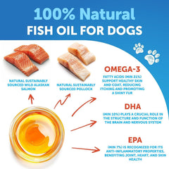 Artullano Omega 3 para perros, etiqueta frontal destacando información del producto.