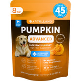 Artullano polvo de calabaza para perro digestivo, apoya la regularidad y confort estomacal.