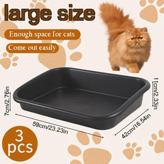 Artuxer caja de arena para gato, acceso fácil y abierto