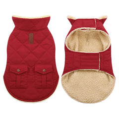 ASENKU abrigo con forro de felpa, calor suave para paseos fríos.