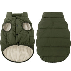 ASENKU capa-invierno-perro, resistente al viento y al agua en verde army.