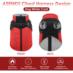 ASENKU chaleco perro cuello alto para abrigo en clima frío