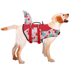 ASENKU chaleco salvavidas para perros, vista lateral, flotación y control.