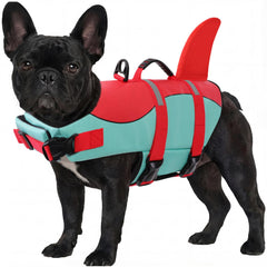 ASENKU chaleco salvavidas para perros, frente color rojo y verde, ideal para salidas al agua.