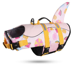 Chaleco salvavidas ASENKU para perro con diseño tiburón, ideal para playa y piscina
