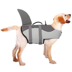 ASENKU chaleco salvavidas para perros tiburon, vista frontal con flotación estable