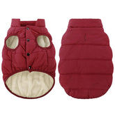 ASENKU chaqueta para perro rojo vista frontal, protección contra viento y lluvia