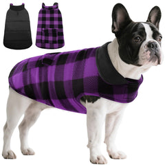 ASENKU jaqueta para perro con cuadros doble cara, ideal para uso diario