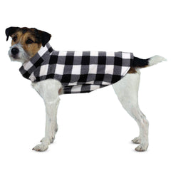 Vista trasera de la sudadera ASENKU para perro plaid, diseño elegante.
