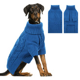 ASENKU suéter de perro tejido, vista frontal, aporta calidez para paseos fríos.