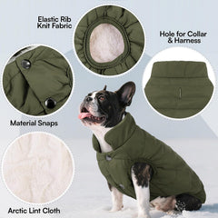ASENKU tejido-impermeable-perro, protección contra lluvia ligera en verde army.