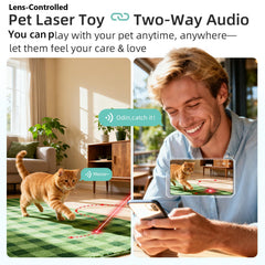 ASFSKY Cámara Mascotas 2K con audio bidireccional para comunicación en tiempo real