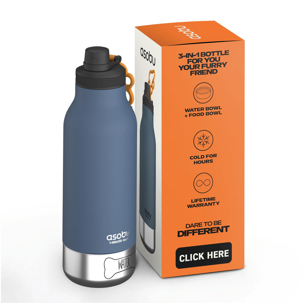 Asobu Dog Barky Bottle con cuencos removibles para hidratar a tu perro durante caminatas