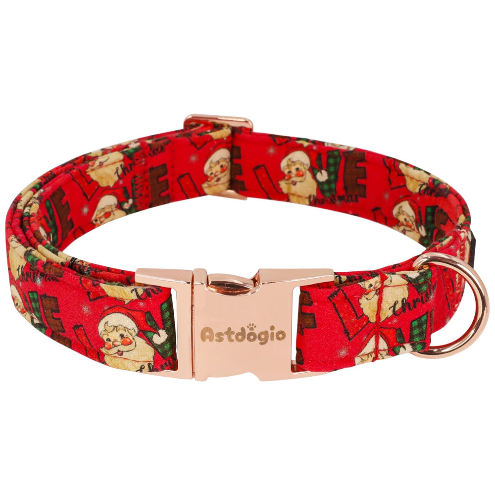 Astdogio collar navideño con Santa para perros, ideal para fotos festivas.