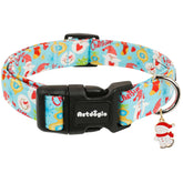 Collar Astdogio navidad grande azul para perros, ideal para salidas festivas.