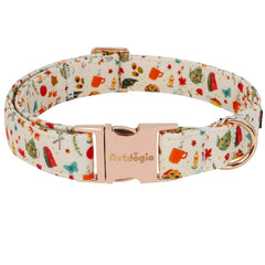 Astdogio collar perro otoño fiesta de té: estilo acogedor para paseos otoñales