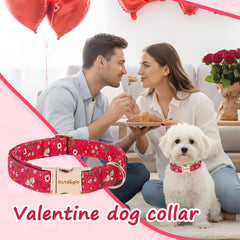 Collar Astdogio con rosas y corazones para estilo diario.
