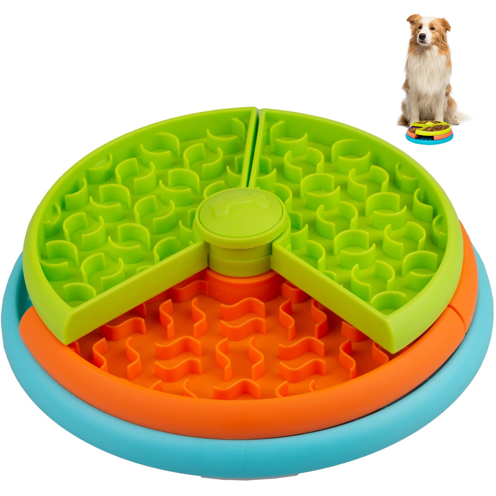 ATDOALL cuenco lento para perros con tres niveles, diseño de consumo pausado.